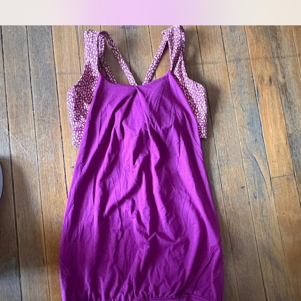 Purple Lululemon top with bra